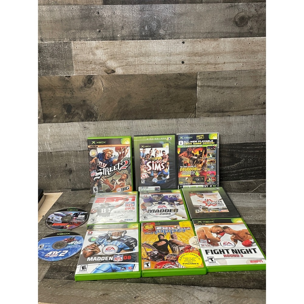 Xbox Original Games Lot: Madden, Sims, Fight Night, Street, Oblivion, UNTESTED
